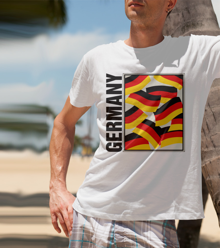 Germany Bold Black Text With Vibrant Flag T-Shirt