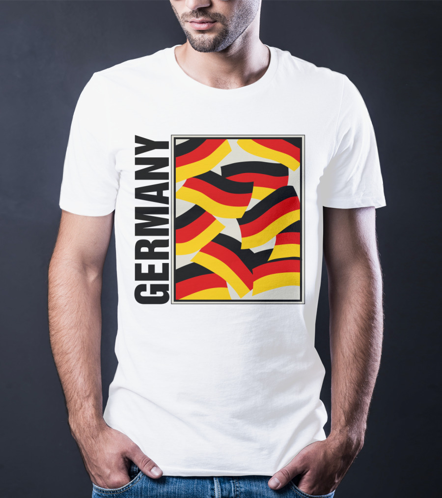 Germany Bold Black Text With Vibrant Flag T-Shirt