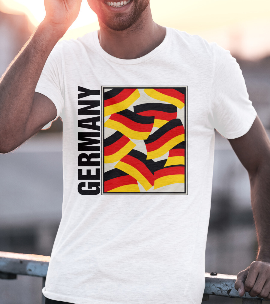 Germany Bold Black Text With Vibrant Flag T-Shirt