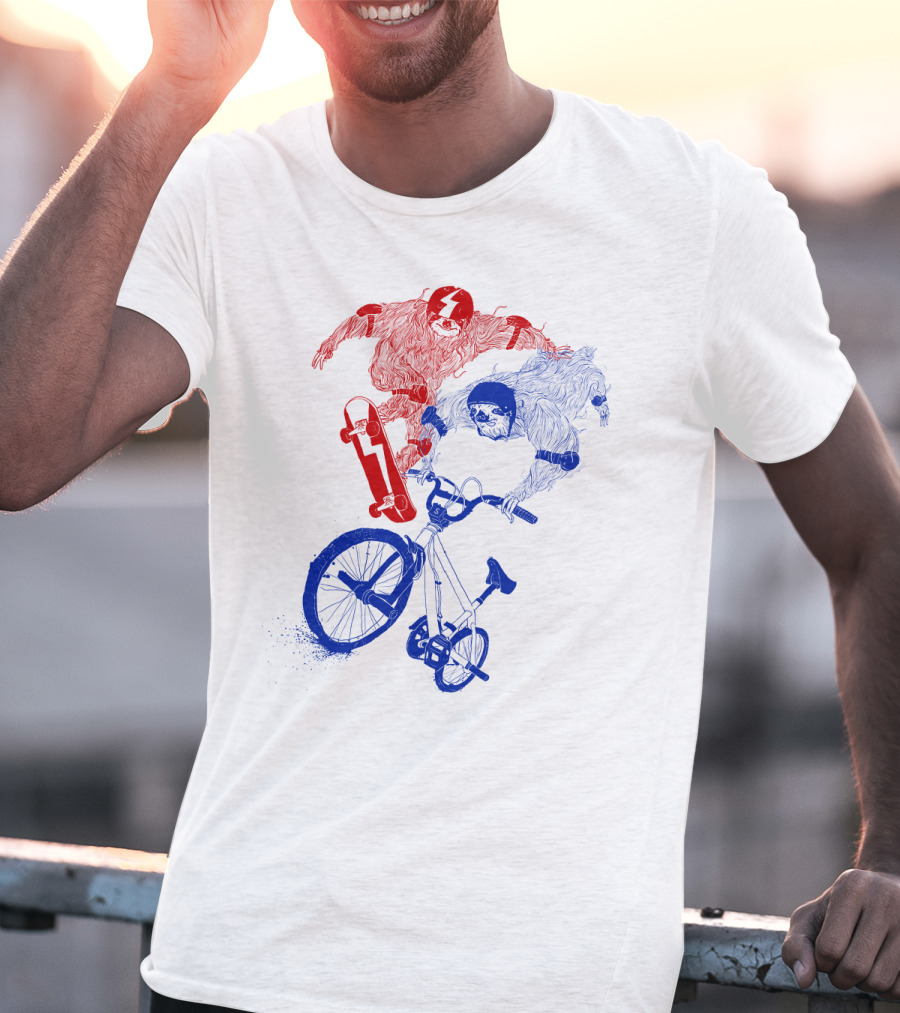 Sloth Air Extreme Skateboarding And BMX Action T-Shirt