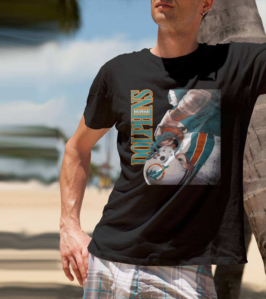 Miami Dolphins Football Helmet T-Shirt