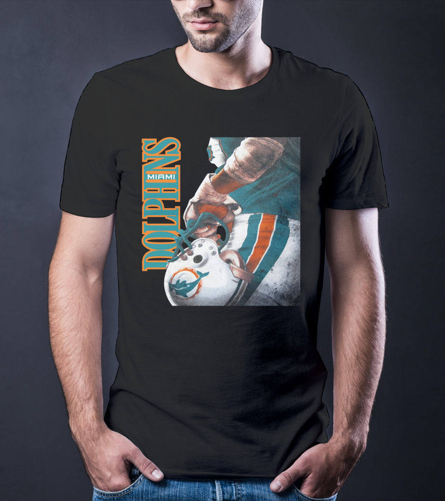 Miami Dolphins Football Helmet T-Shirt