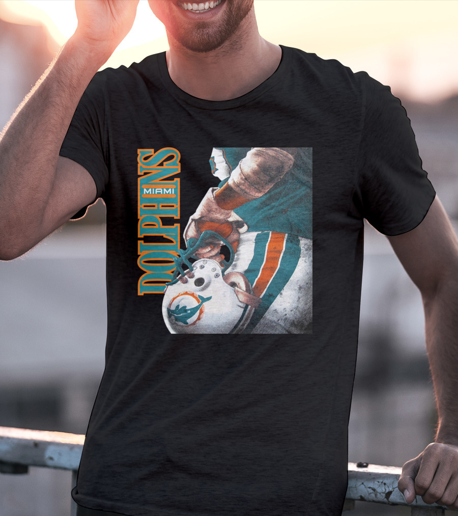 Miami Dolphins Football Helmet T-Shirt
