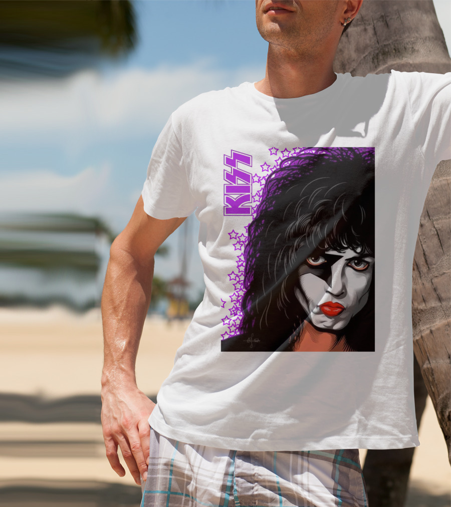 KISS Paul Stanley Starchild Icon With Purple Stars T-Shirt