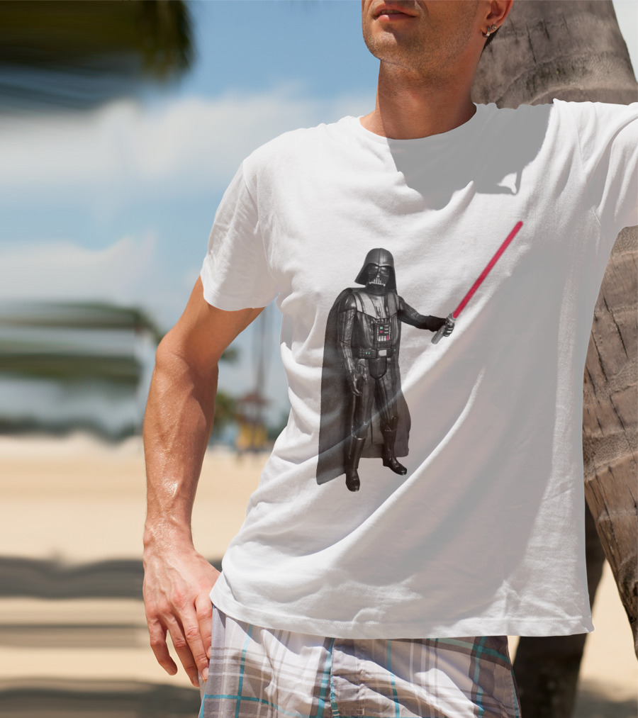 Darth Vader Star Wars Transparent Red Lightsaber Iconic Character T-Shirt