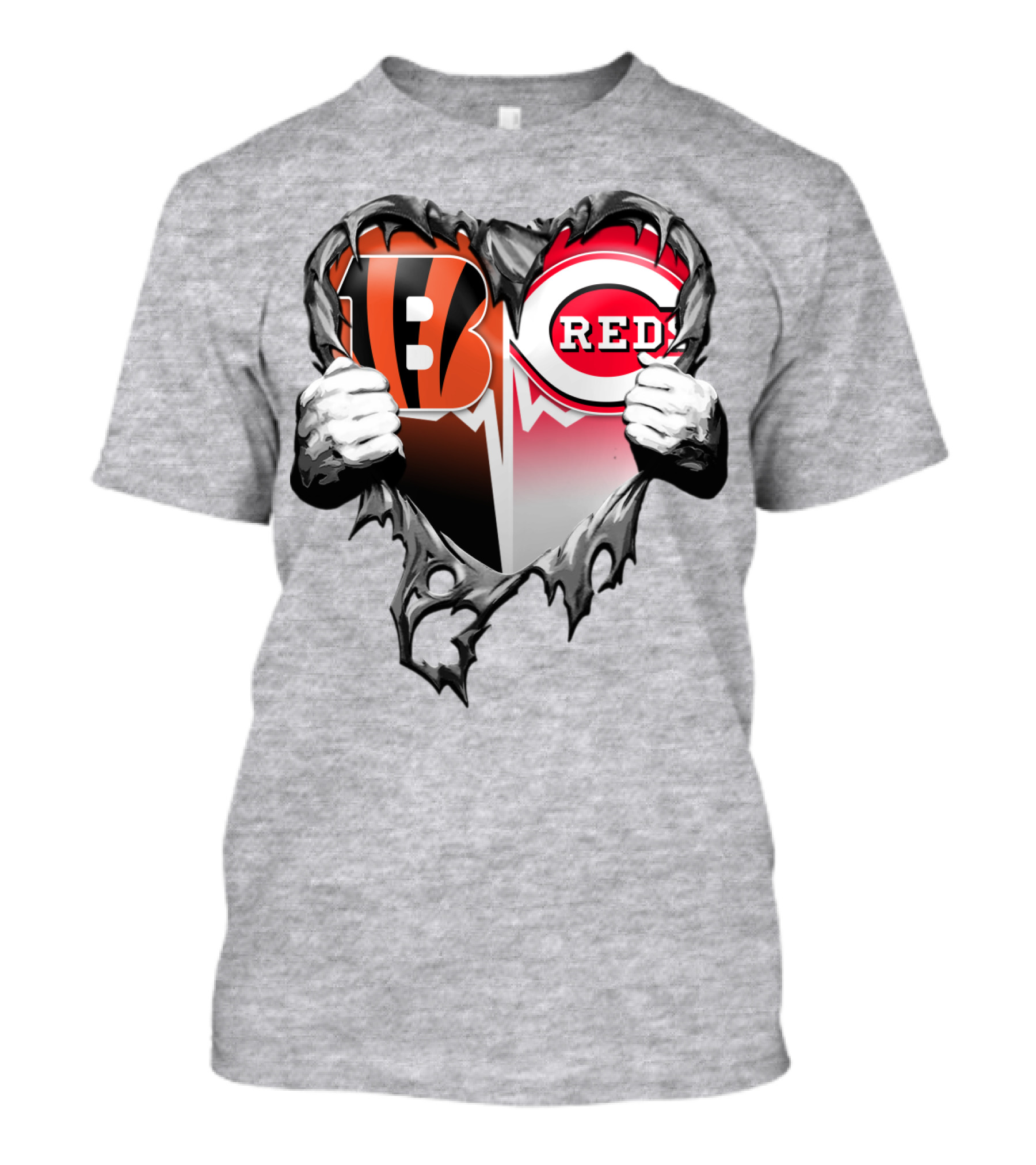 Cincinnati Bengals And Reds Heart T-Shirt