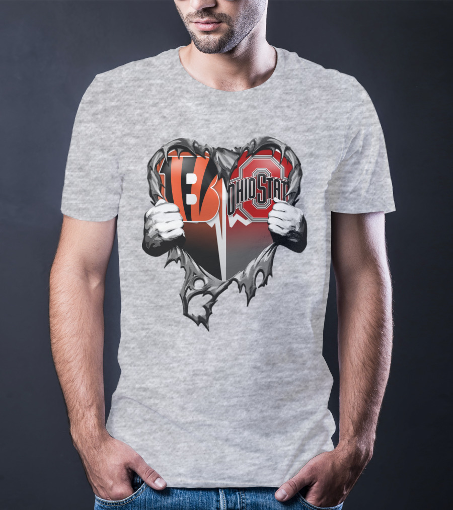 Bengals Ohio State Heart Rip Through T-Shirt