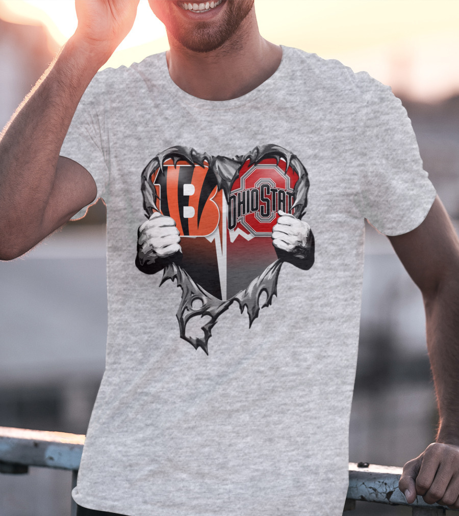 Bengals Ohio State Heart Rip Through T-Shirt
