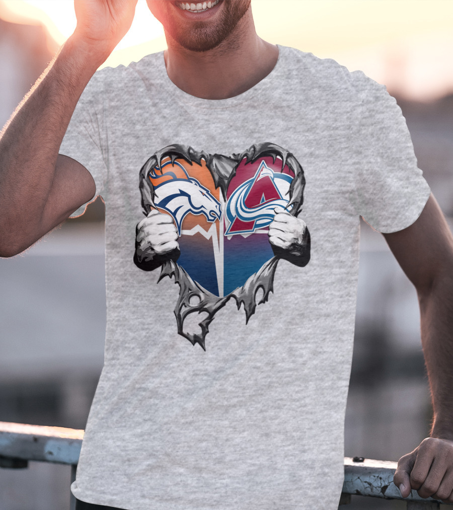 Broncos Avalanche Rip Heart T-Shirt