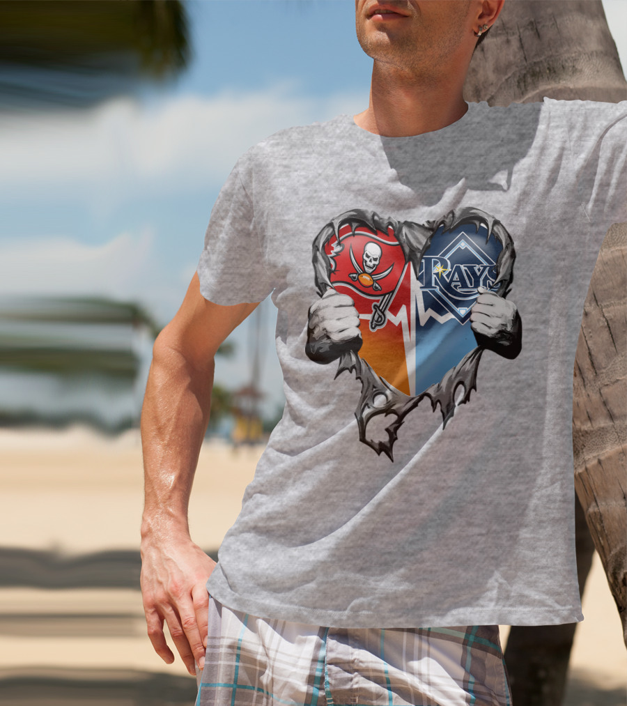 Tampa Bay Buccaneers Rays Heart T-Shirt
