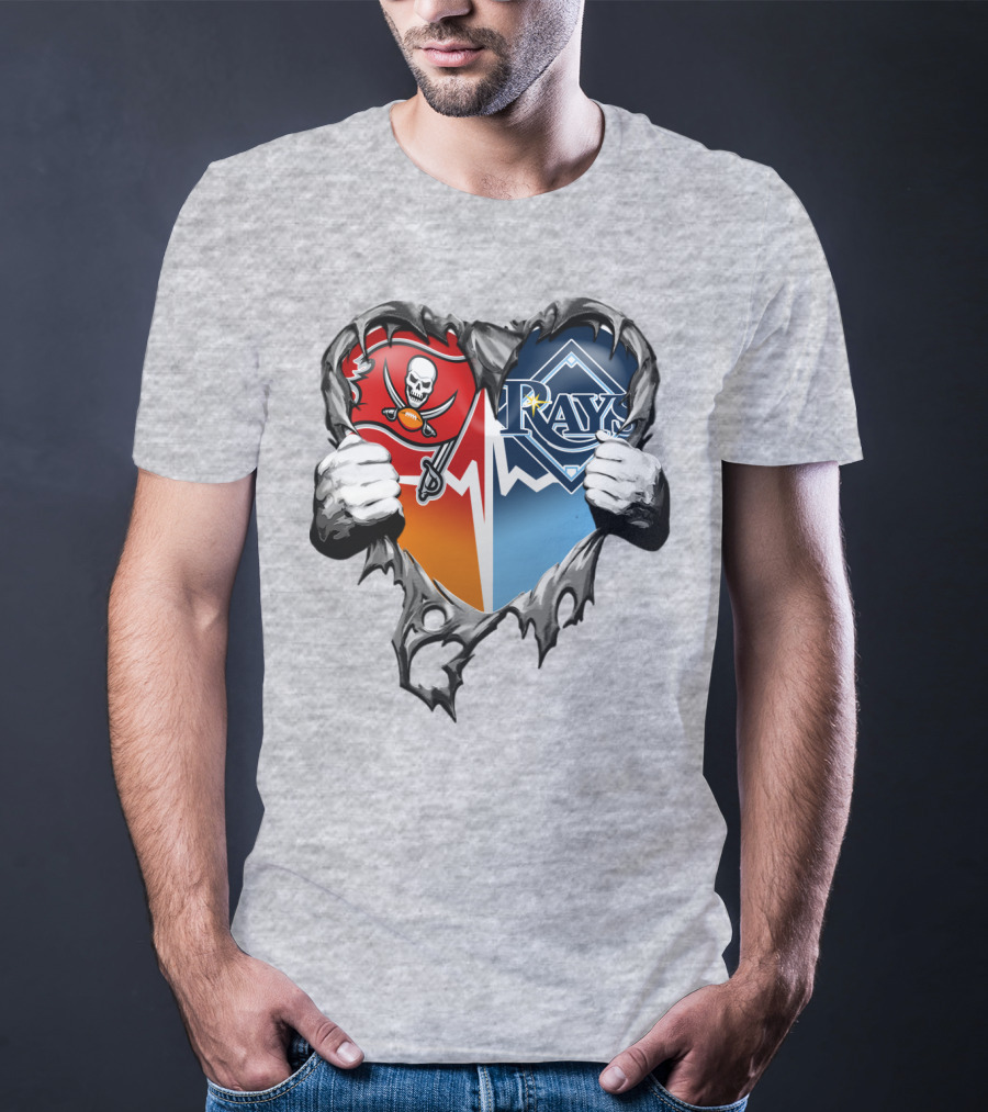 Tampa Bay Buccaneers Rays Heart T-Shirt
