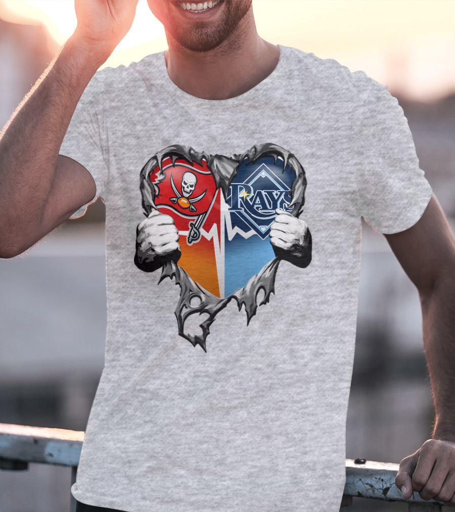 Tampa Bay Buccaneers Rays Heart T-Shirt