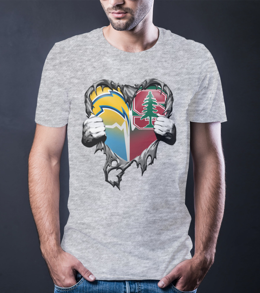 Los Angeles Chargers Stanford Tree Heart T-Shirt