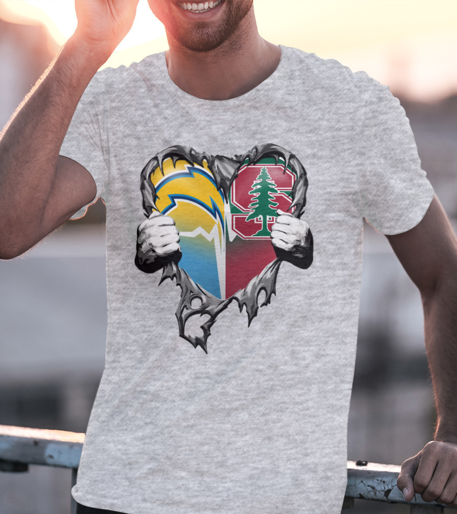 Los Angeles Chargers Stanford Tree Heart T-Shirt