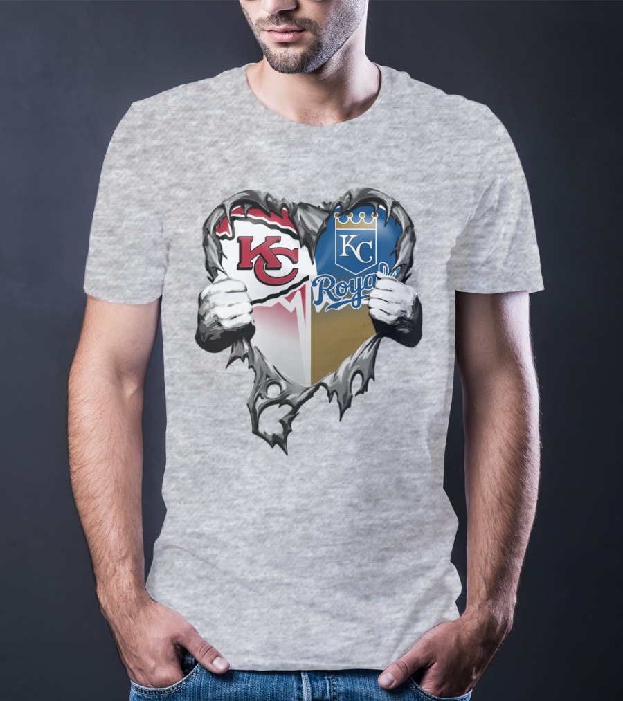 Kc Chiefs And Kc Royals Heart T-Shirt