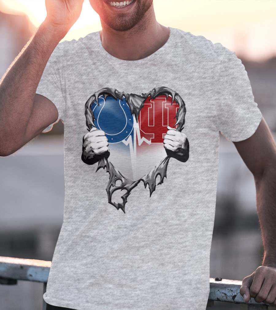 Colts Indiana Hoosiers Heart Torn Open T-Shirt