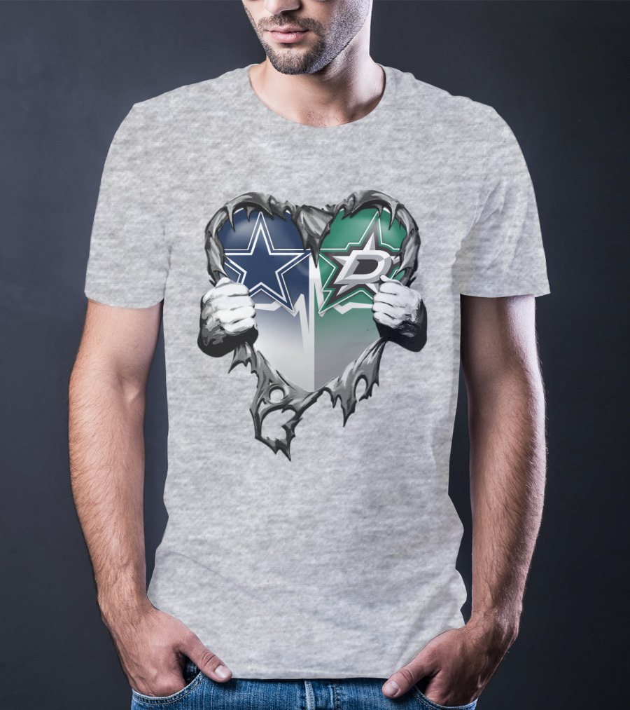 Dallas Cowboys Star Dallas Stars Logo Heart Hands Xatt044 T-Shirt