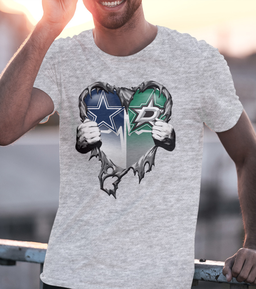 Dallas Cowboys Star Dallas Stars Logo Heart Hands Xatt044 T-Shirt