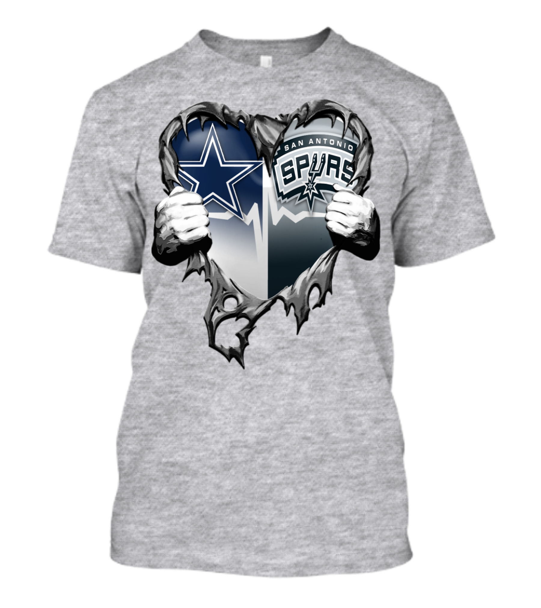 Dallas Cowboys San Antonio Spurs Heart T-Shirt