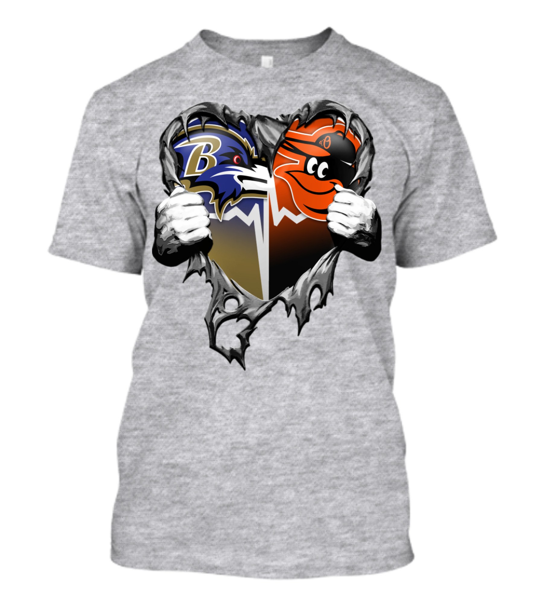 Baltimore Ravens Orioles Heart T-Shirt