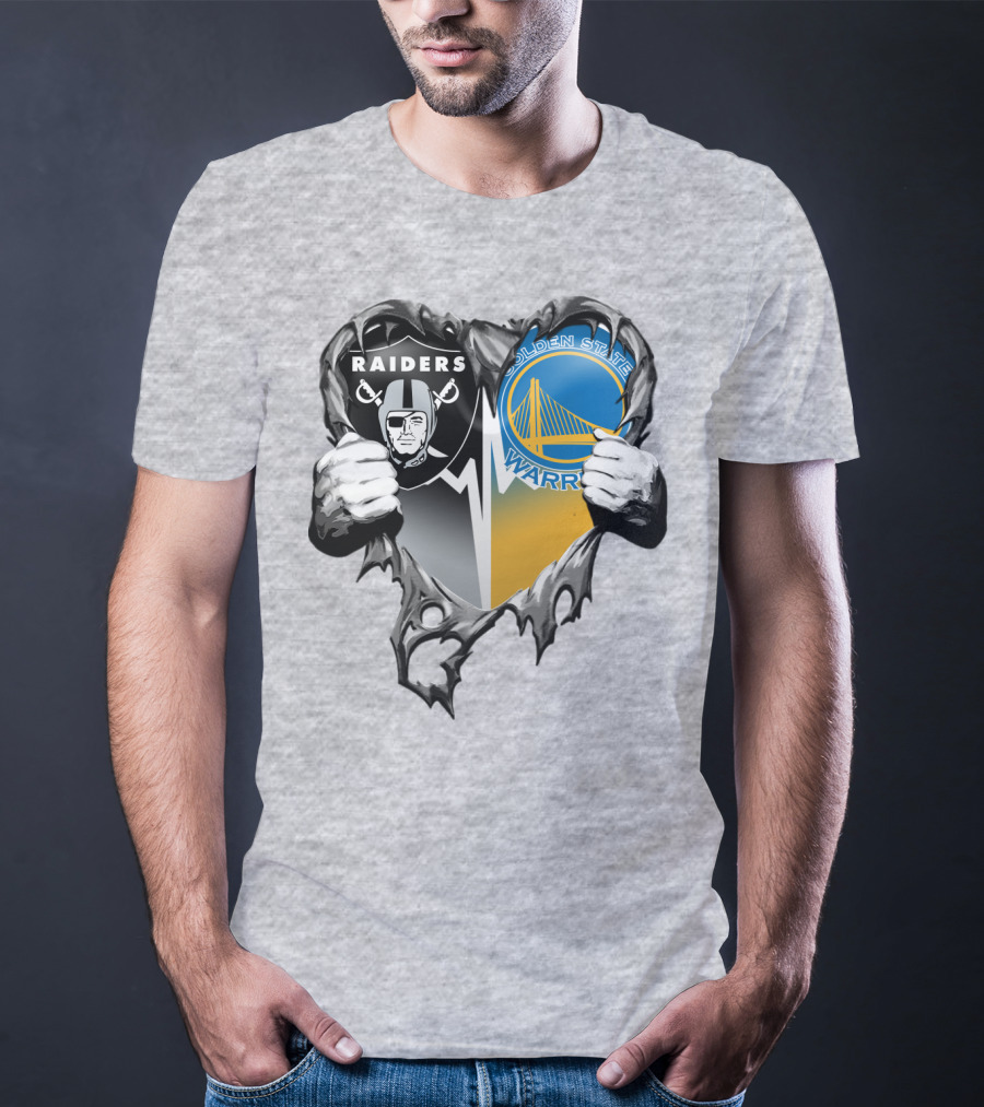 Raiders Golden State Warriors Heart Logo Xatt094 T-Shirt