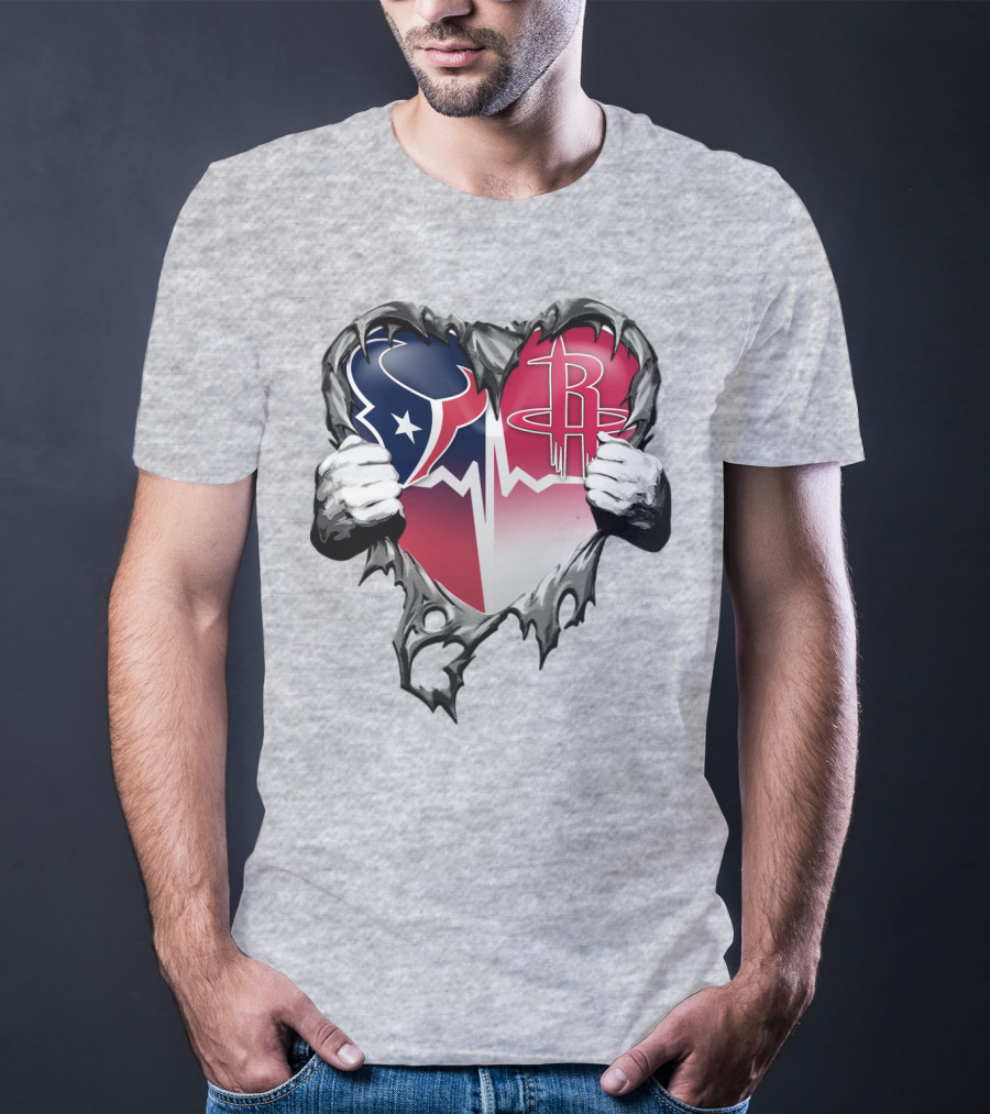 Texans Rockets Heartbeat Fusion Burst T-Shirt