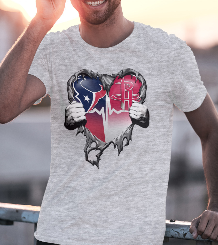 Texans Rockets Heartbeat Fusion Burst T-Shirt