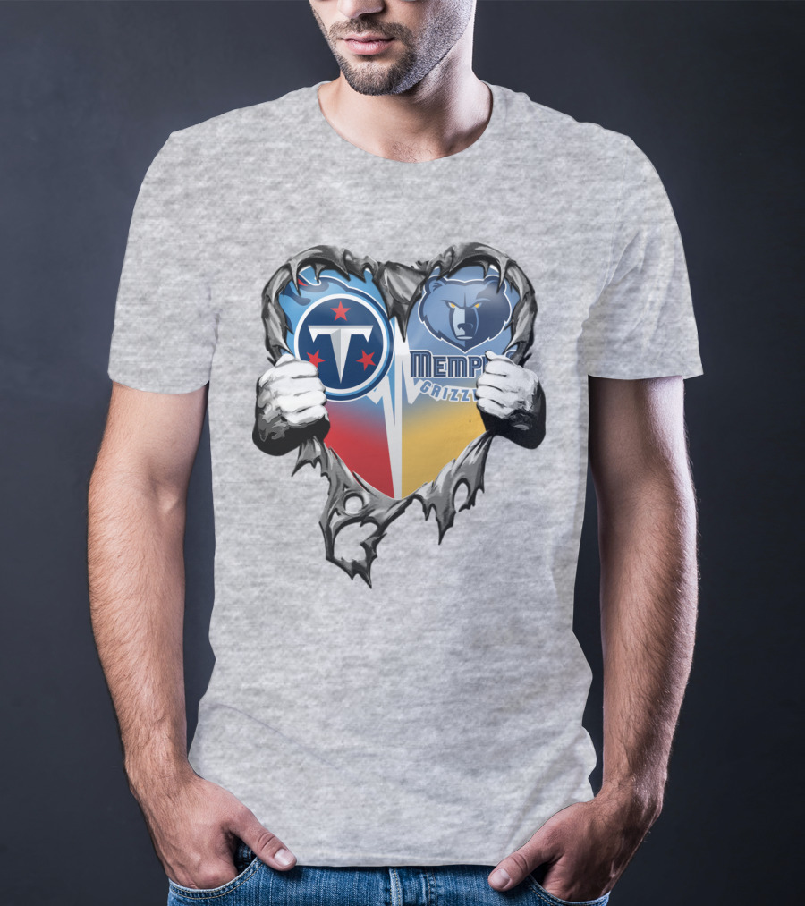 Titan Pride Grizzlies Heart Fusion T-Shirt