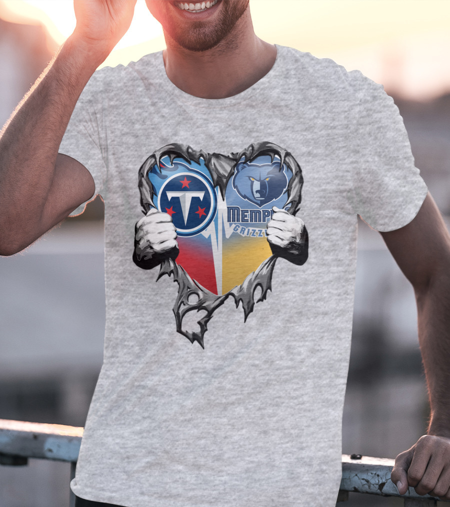 Titan Pride Grizzlies Heart Fusion T-Shirt