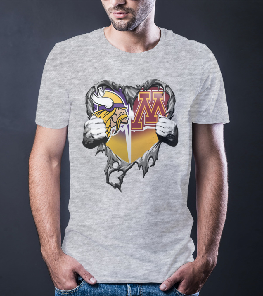 Vikings Minnesota Split Heart T-Shirt