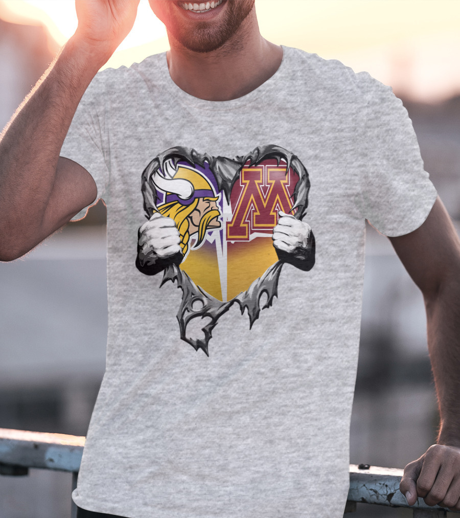 Vikings Minnesota Split Heart T-Shirt