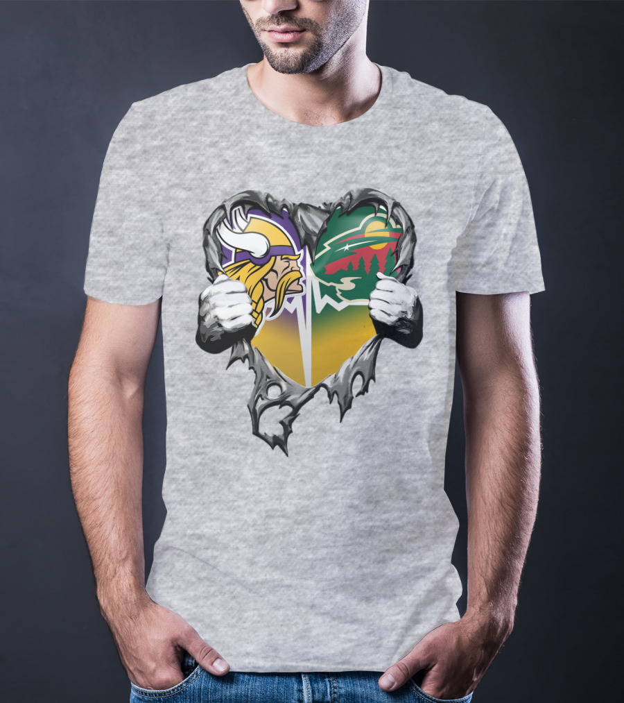 Minnesota Vikings Wild Heart Torn Concept T-Shirt