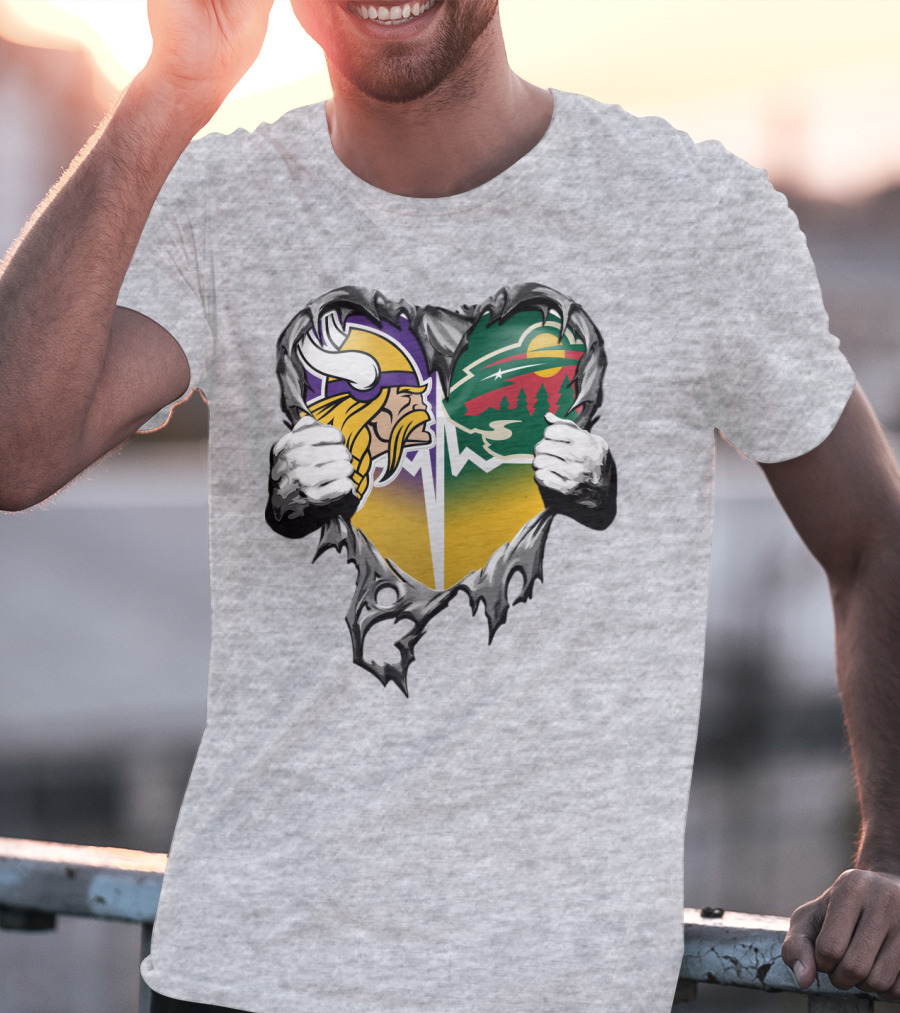 Minnesota Vikings Wild Heart Torn Concept T-Shirt