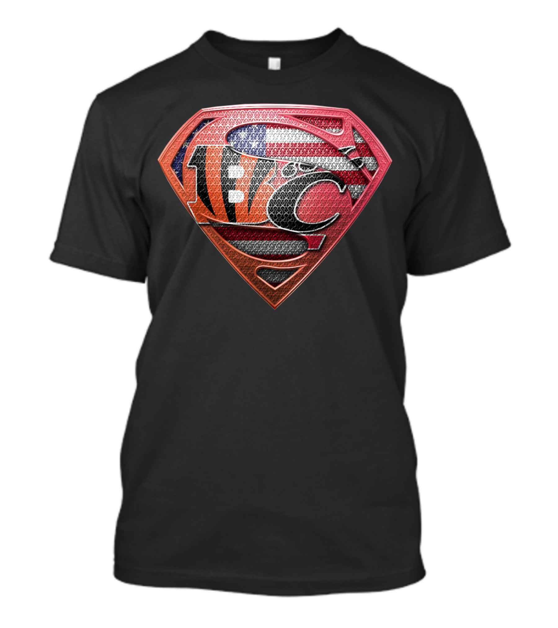 Nfl Afc Superman Shield With American Flag And Superhero T-Shirt