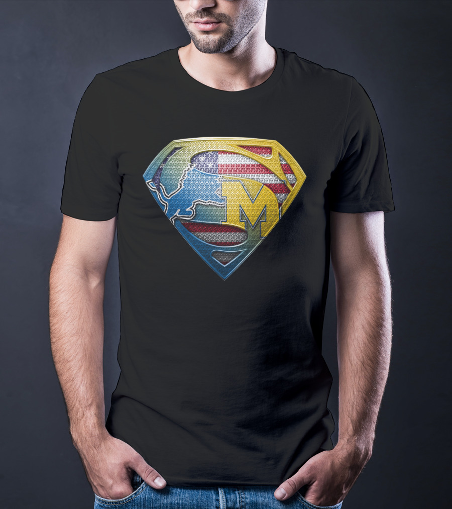 Superman Buffalo Michigan American Flag Logo Sspus077 T-Shirt