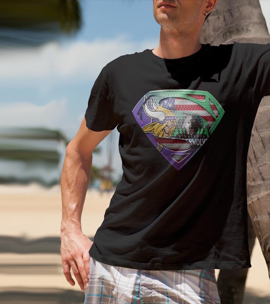 Minnesota Vikings Timberwolves Usa Superhero T-Shirt