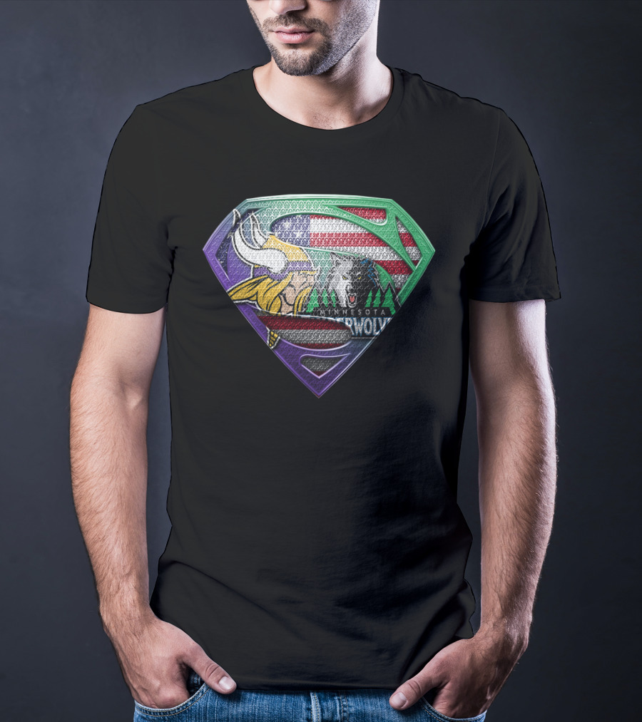 Minnesota Vikings Timberwolves Usa Superhero T-Shirt