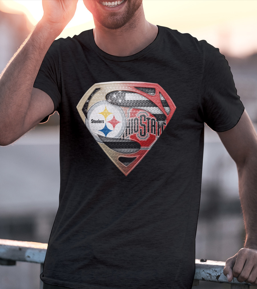 Steelers Ohio State Superman Logo Fusion T-Shirt