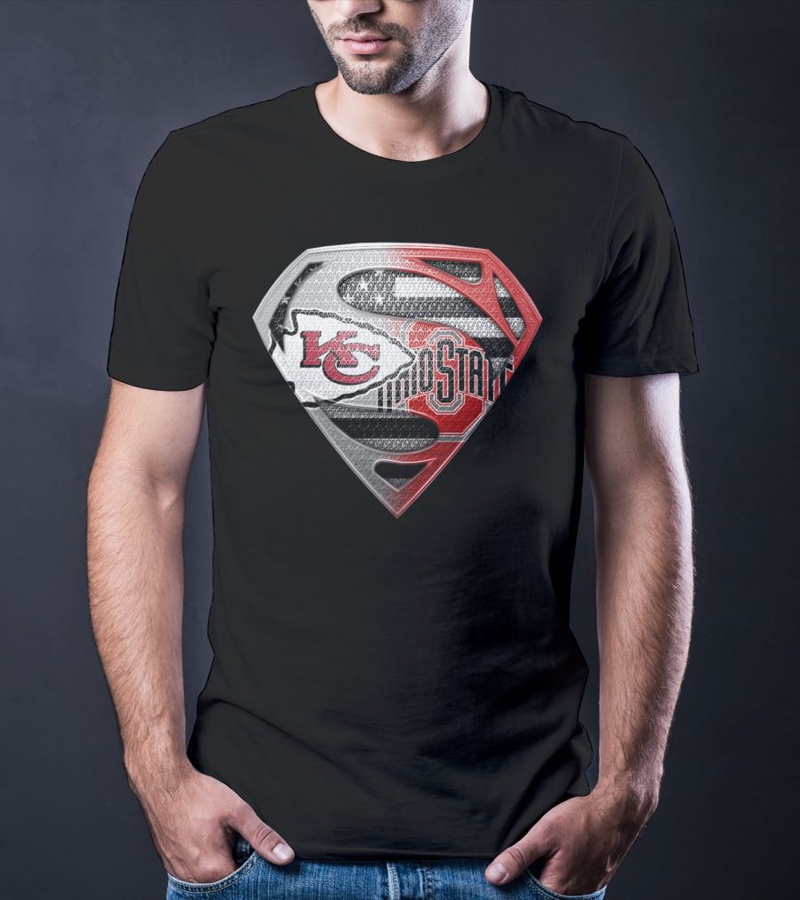 Kansas City Chiefs Ohio State Superman Logo Fusion T-Shirt
