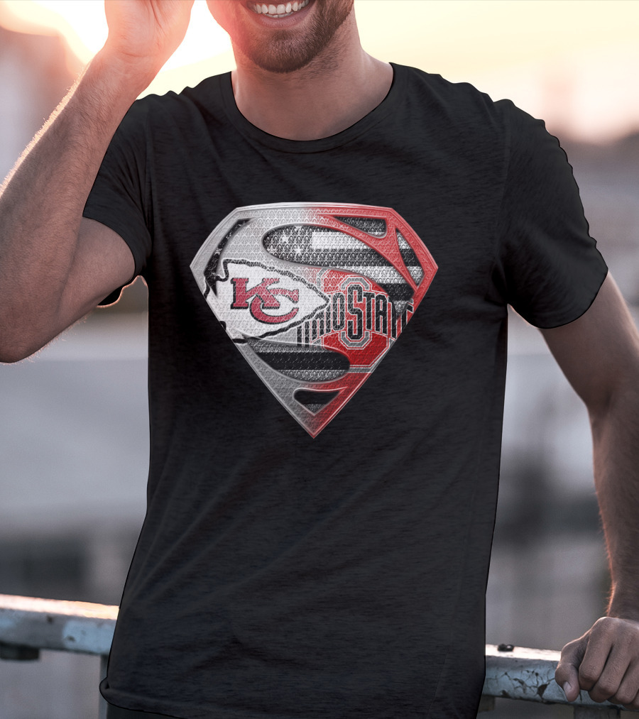 Kansas City Chiefs Ohio State Superman Logo Fusion T-Shirt
