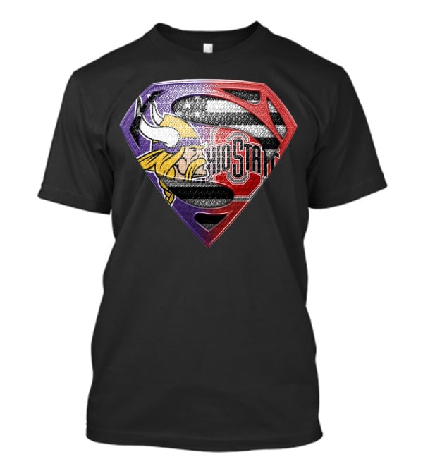 Minnesota Vikings Ohio State Blend Superman T-Shirt
