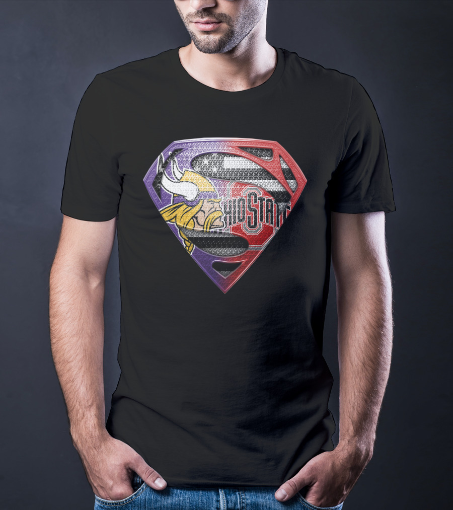 Minnesota Vikings Ohio State Blend Superman T-Shirt