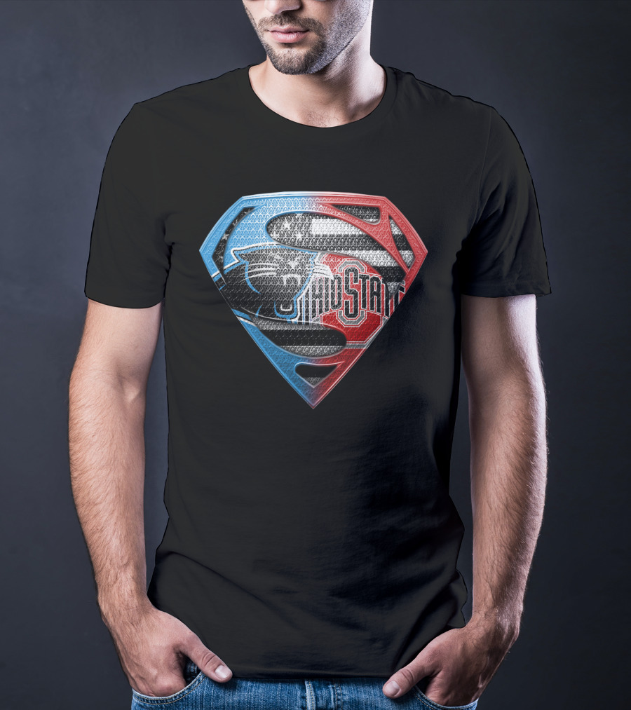 Carolina Panthers Ohio State Superman Shield T-Shirt