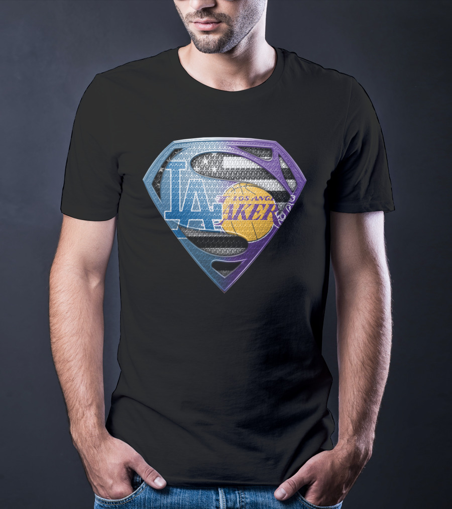 Lakers Superman Logo Los Angeles Basketball Icon Sspus156 T-Shirt
