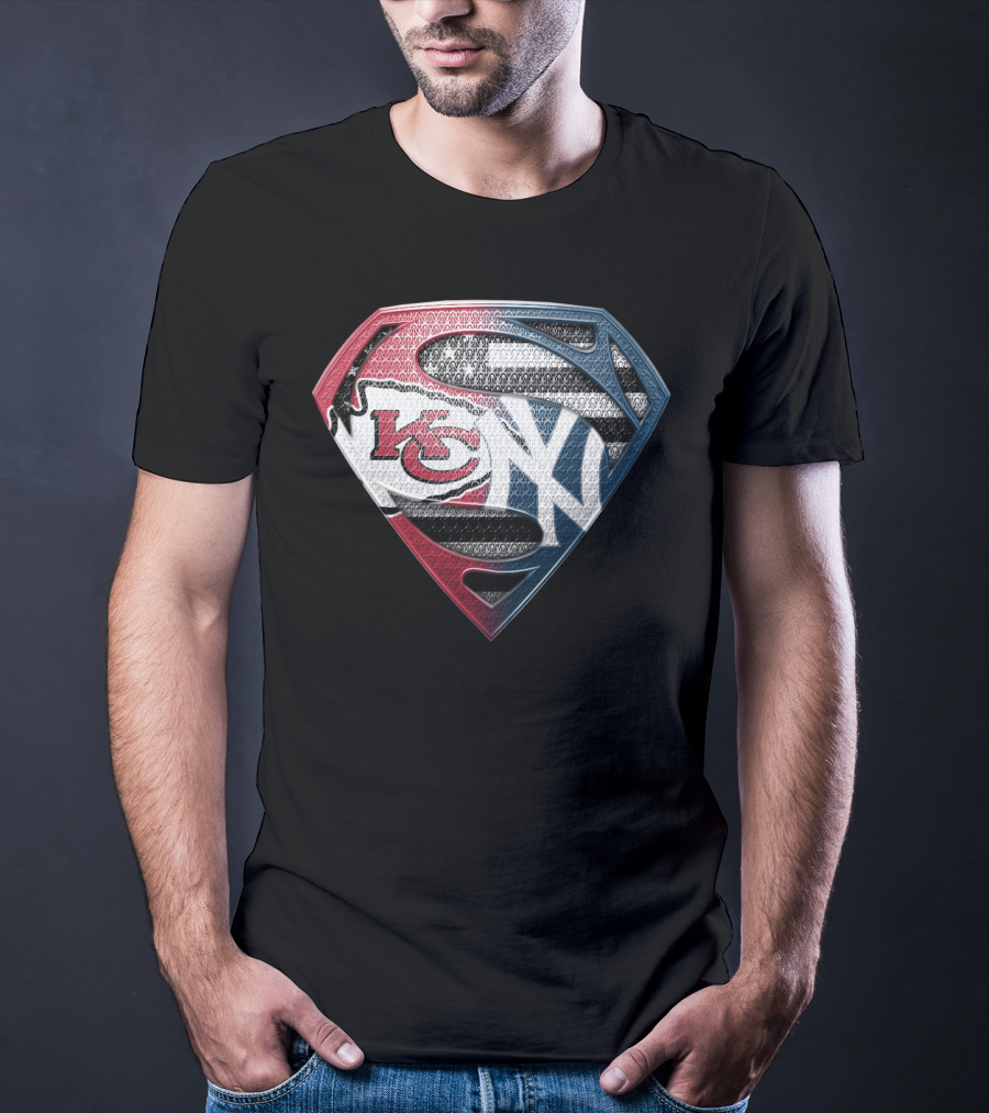 Kansas City Chiefs New York Yankees Superman T-Shirt