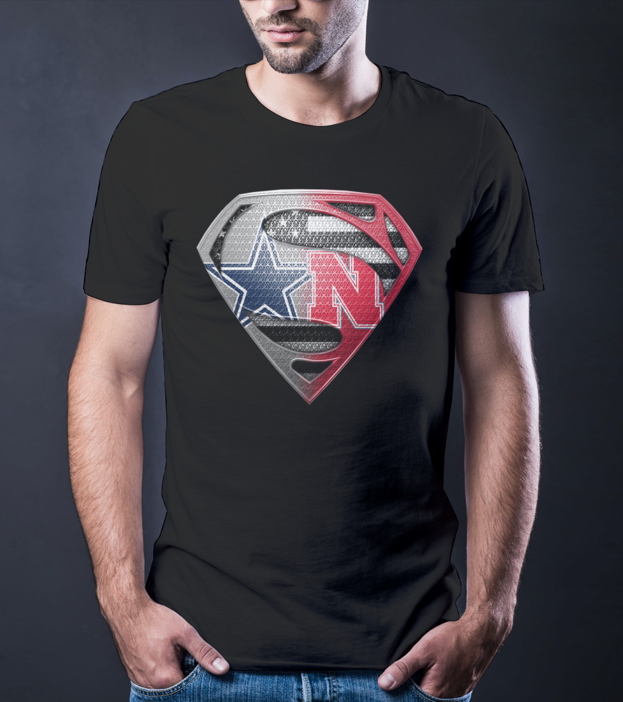 Cowboys Nebraska Fusion Superman Shield T-Shirt