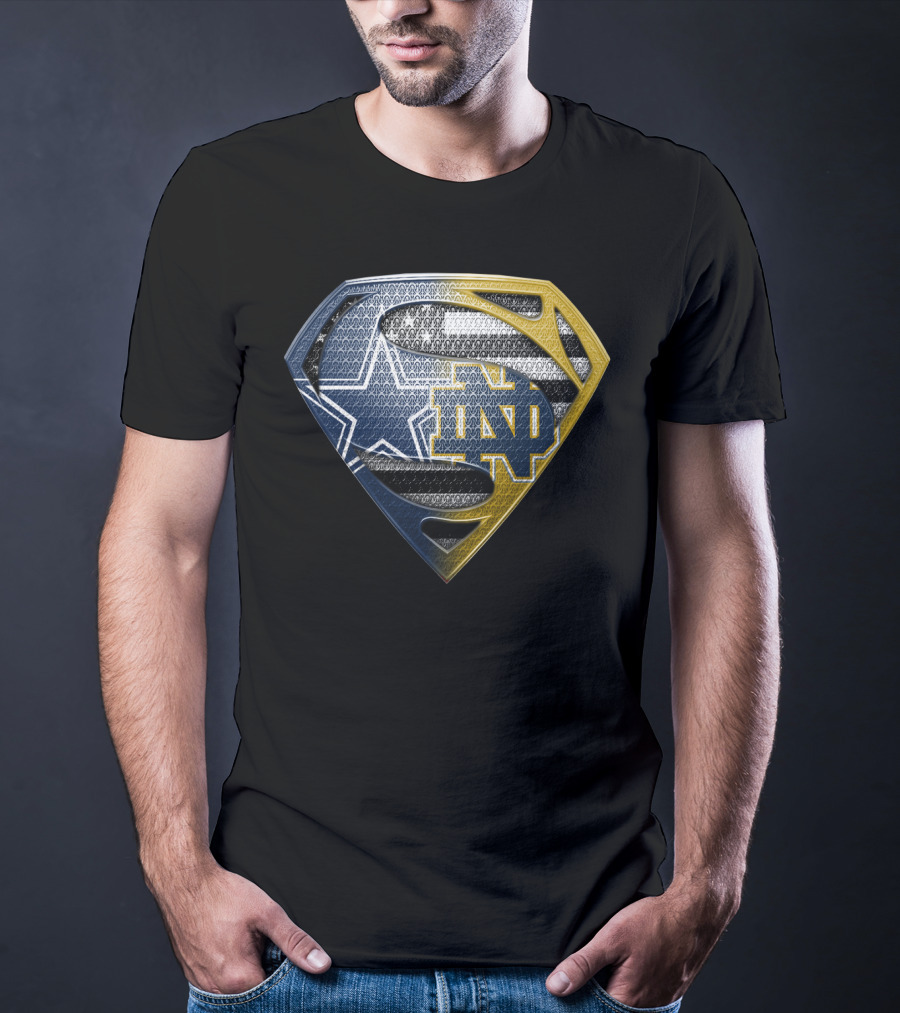 Notre Dame Dallas Cowboys Superman Shield T-Shirt