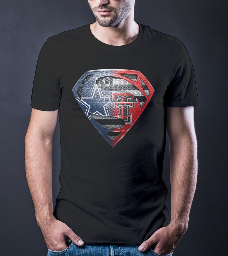 Dallas Texas Tech Superman Star Logo Fusion T-Shirt