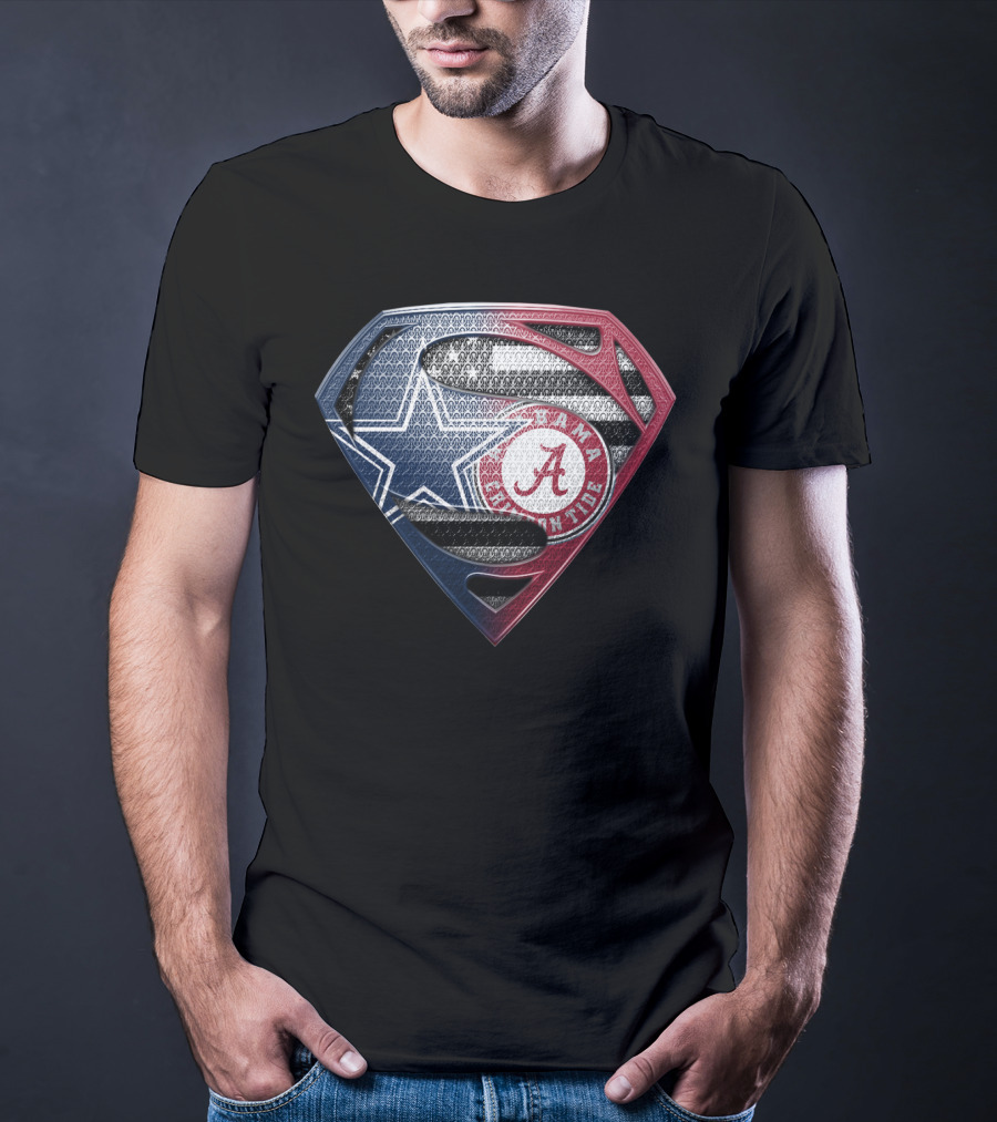 Superman Alabama Crimson Tide Dallas Cowboys Logo Mashup T-Shirt