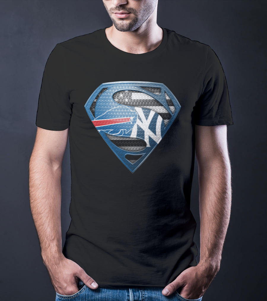 Buffalo Bills Superman New York Yankees T-Shirt